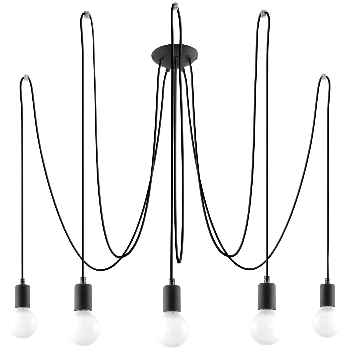 Minimalist Cable Chandelier 5 black