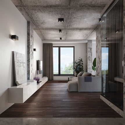 Lámpara de techo LED rectangular negra