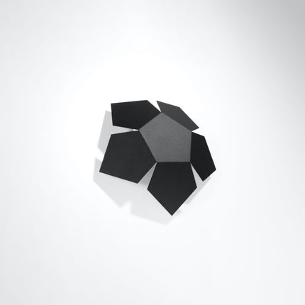 Lámpara de pared geométrica pentagonal negra