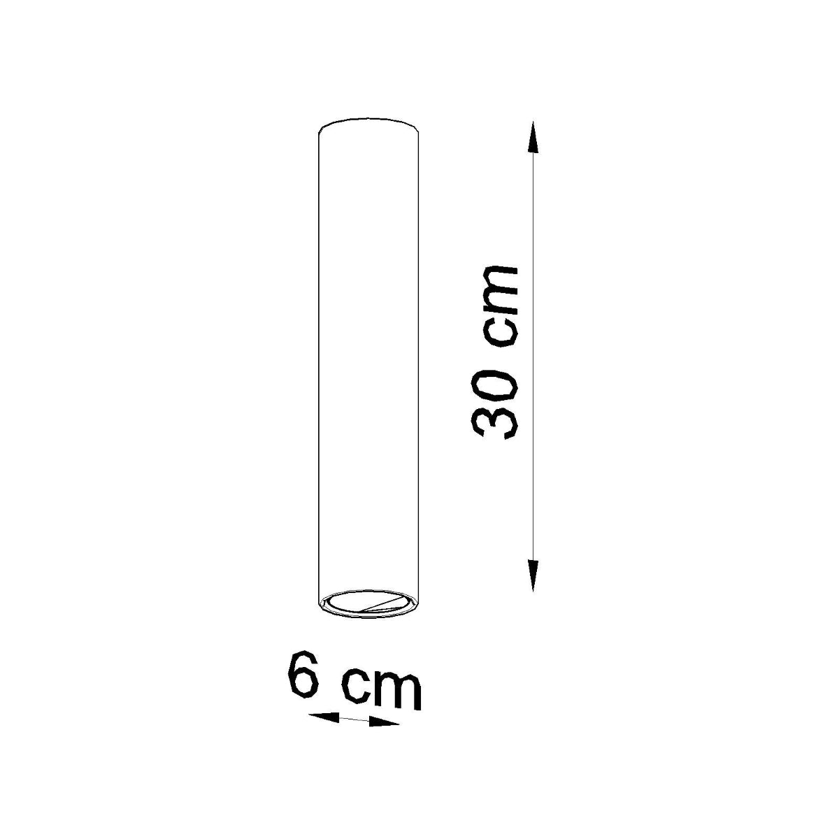 Tube 30 black ceiling light