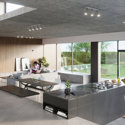 Richtungsdeckenleuchte Square 3 grau