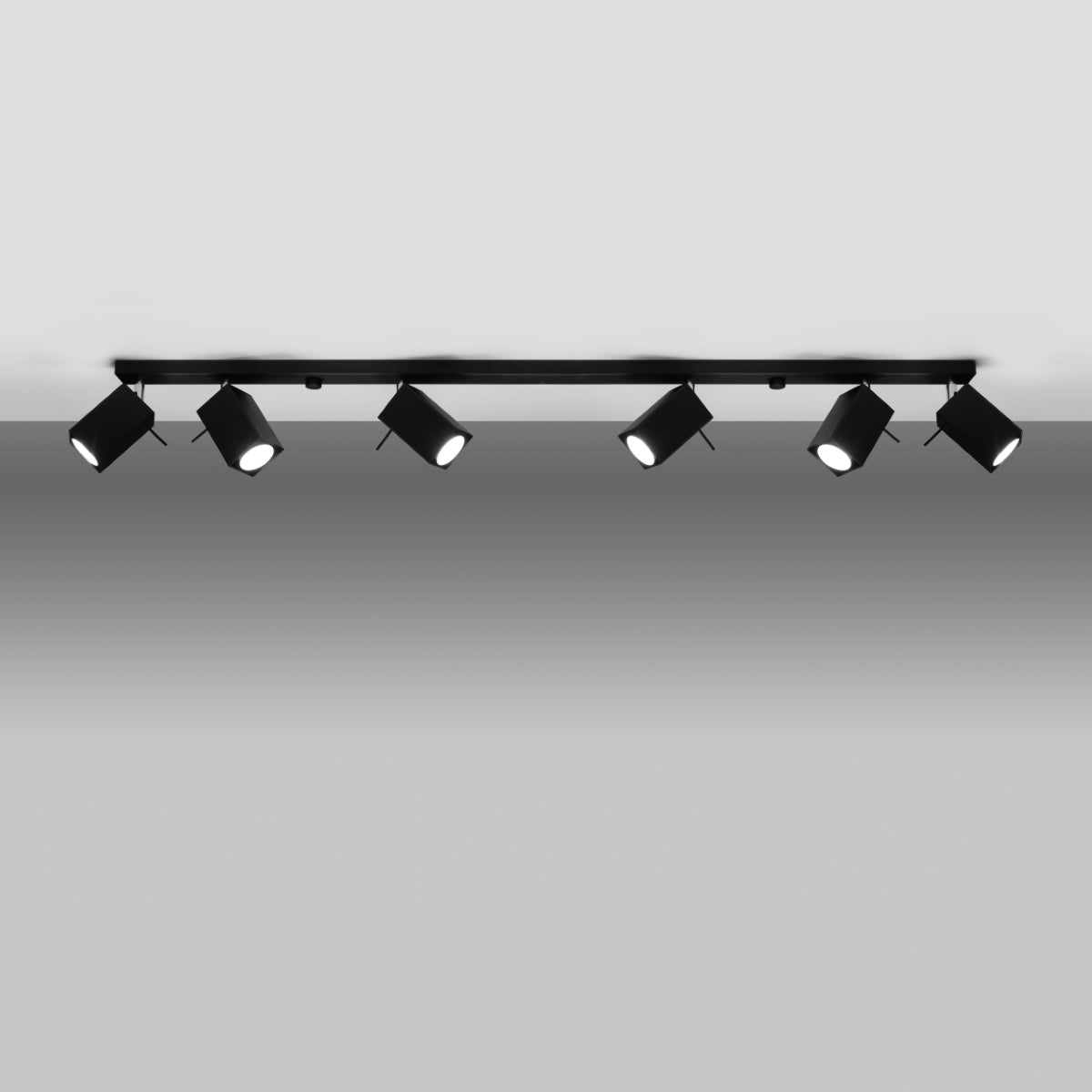 6L Black Square Directional Ceiling Light