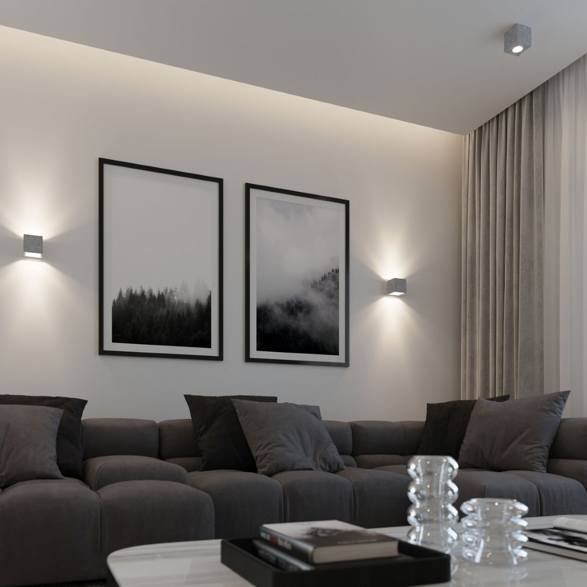 Applique Cube LED en béton