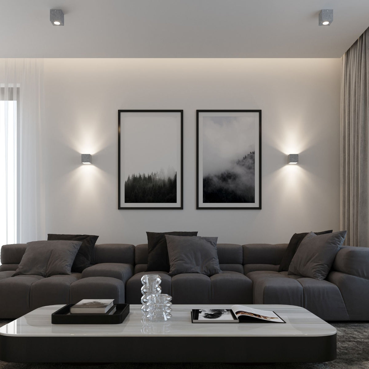 Applique Cube LED en béton