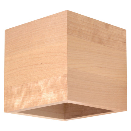 Aplique LED Cube de madera natural