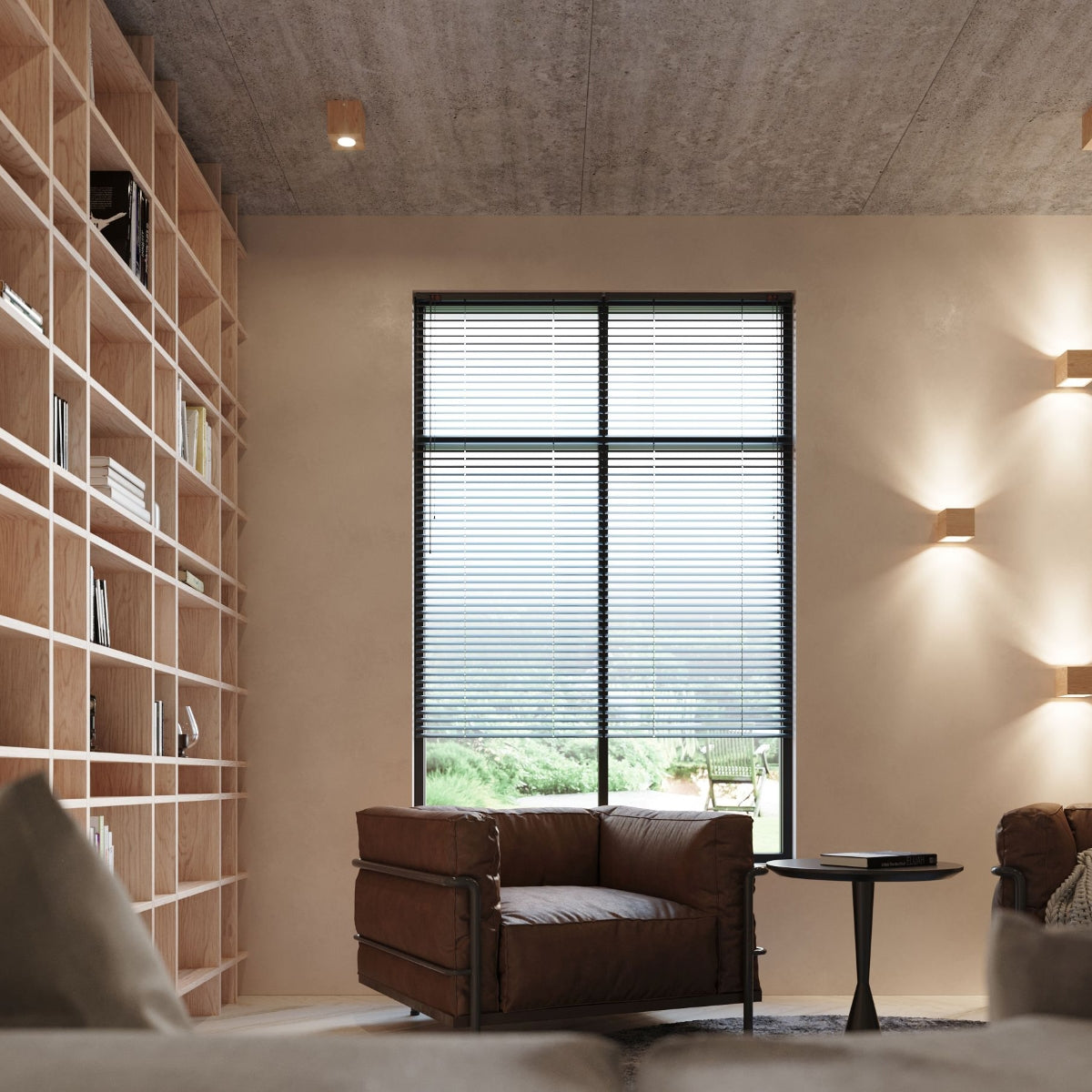 Applique Cube LED en bois naturel