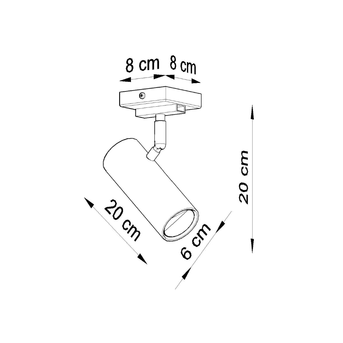 Plafonnier Tube Ajustable 1 blanc