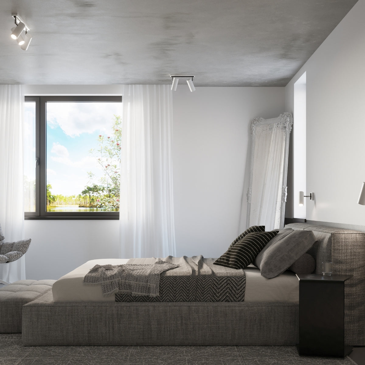 Plafonnier Tube Ajustable 2 blanc