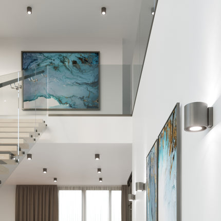 Lámpara de techo cilíndrica LED antracita