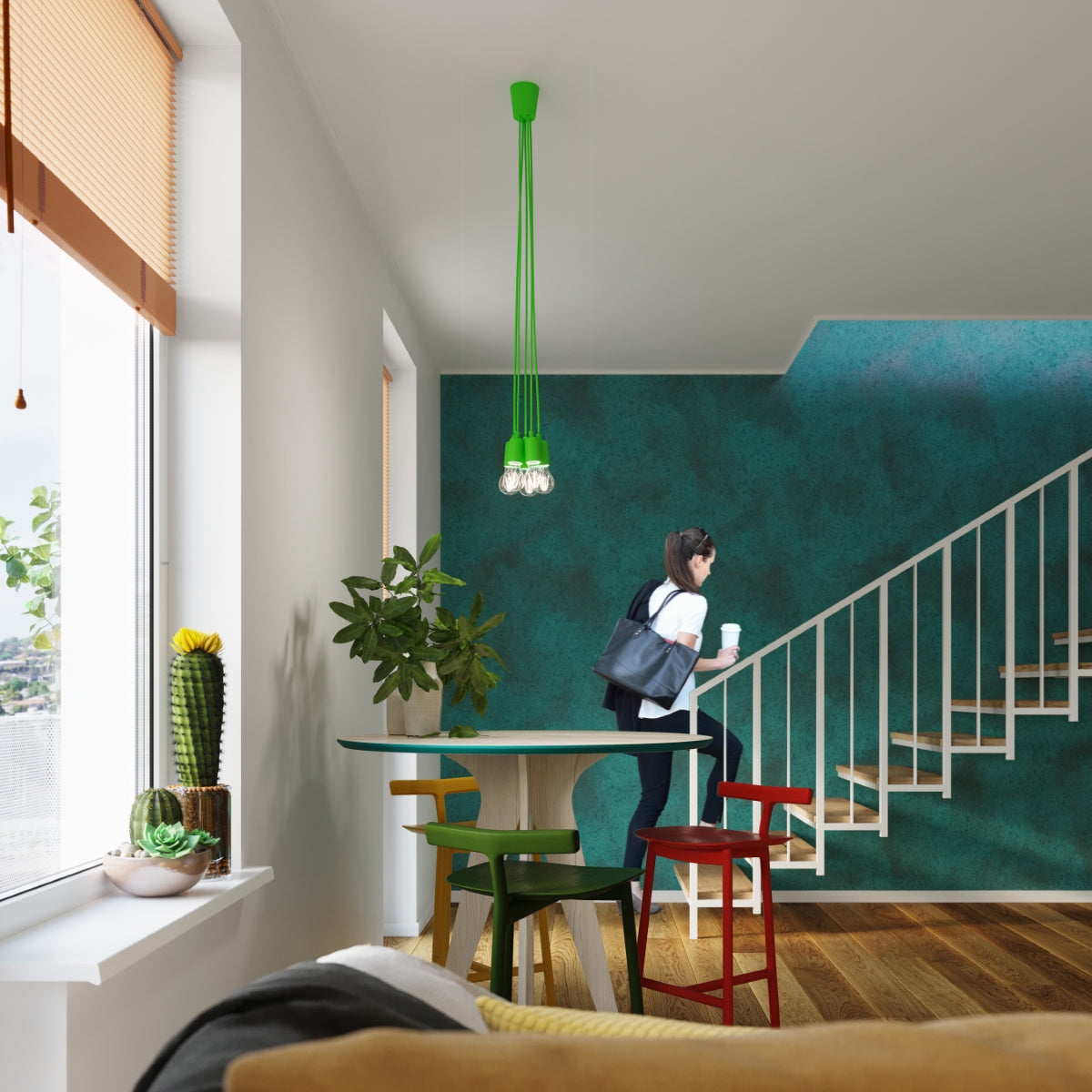 Lampe pendante Ligne Pure 3 vert