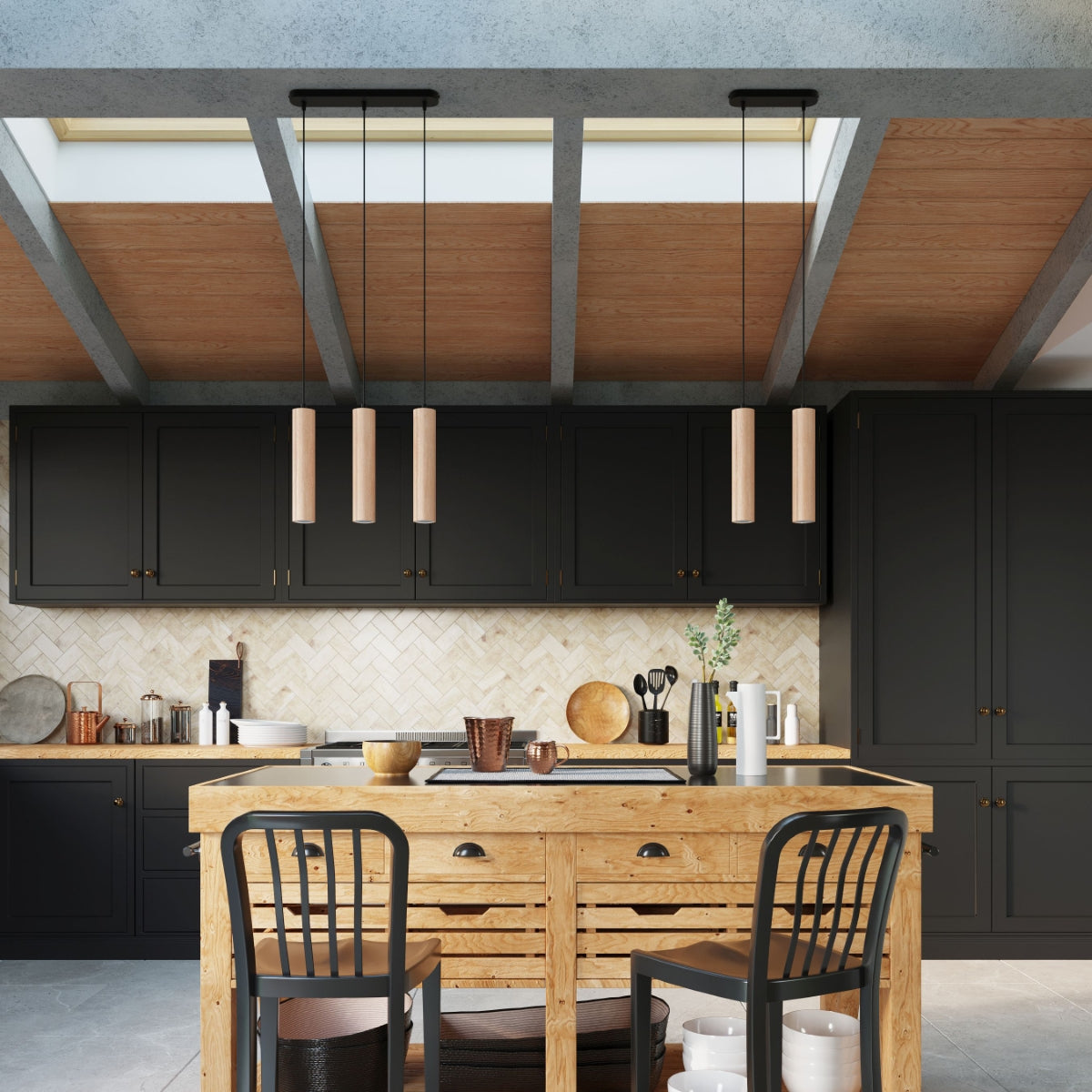 Lampe suspendue Bois Circulaire 3