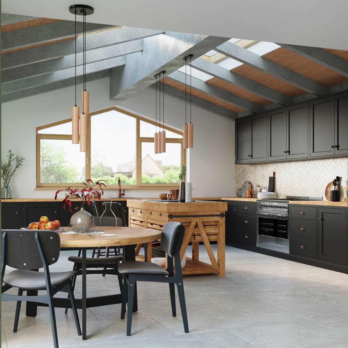 Lampe suspendue Bois Circulaire 3