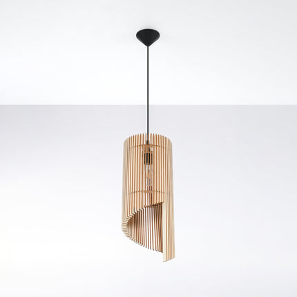 Wooden Colimaçon pendant lamp