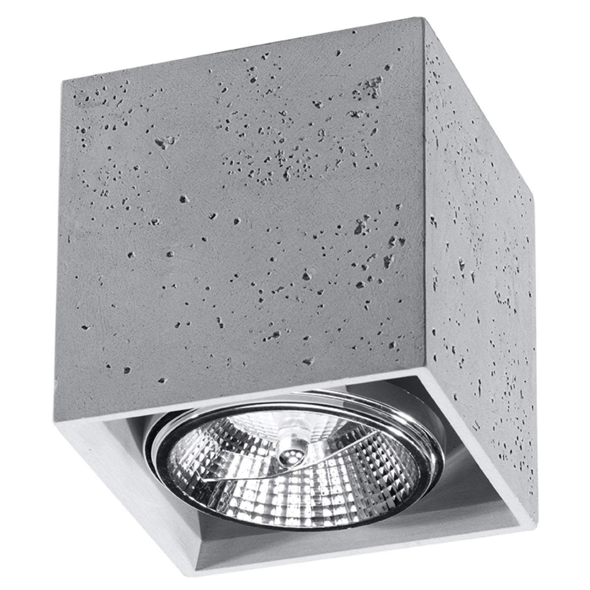 Concrete Industrial Cube Ceiling Light