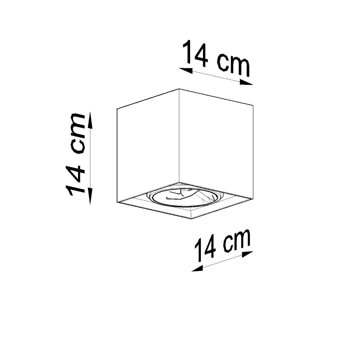 Concrete Industrial Cube Ceiling Light