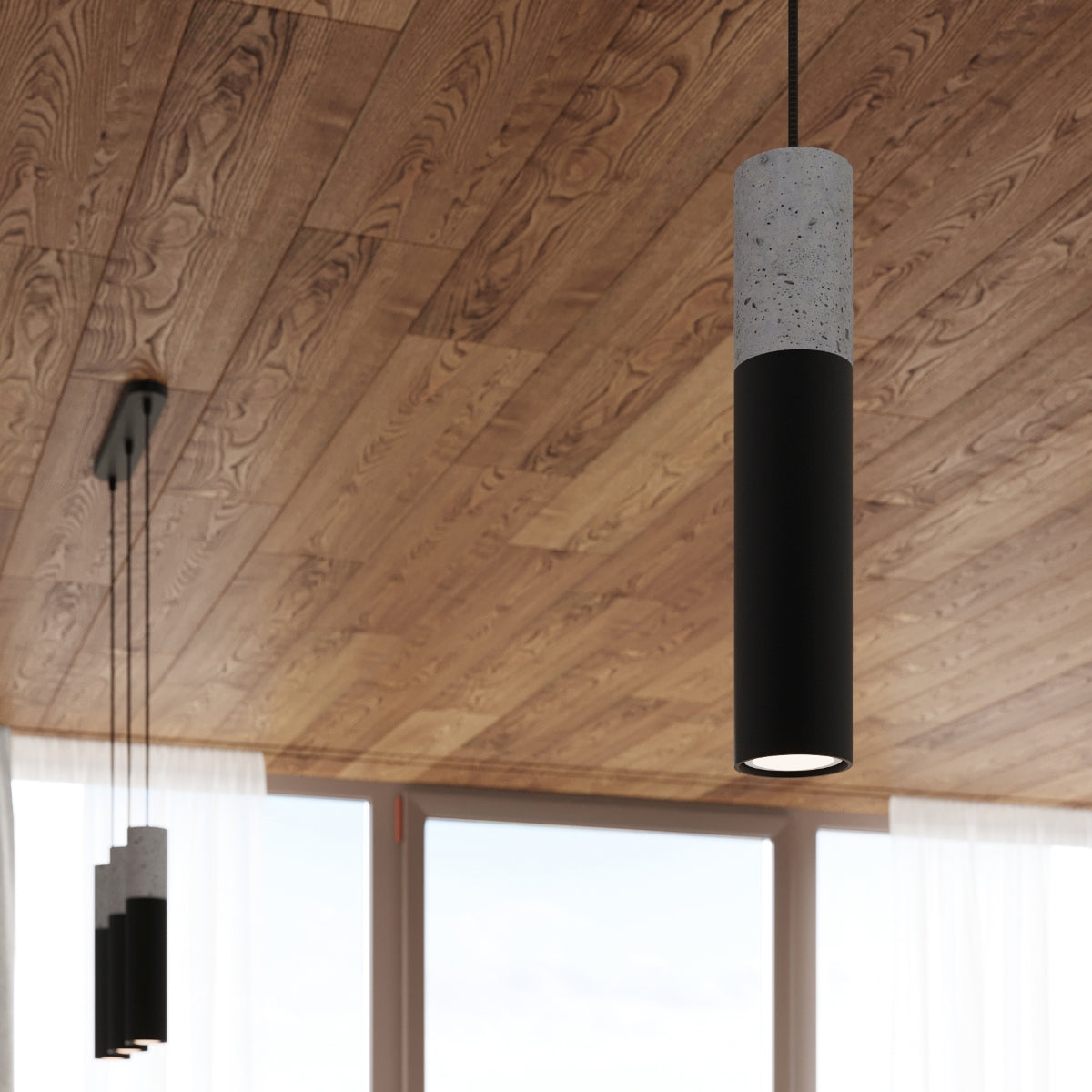 Column 1 black hanging lamp