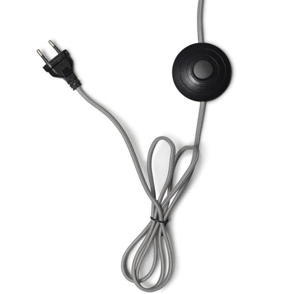 Lámpara de pie Montblanc de bambú y lino negro de 218 cm