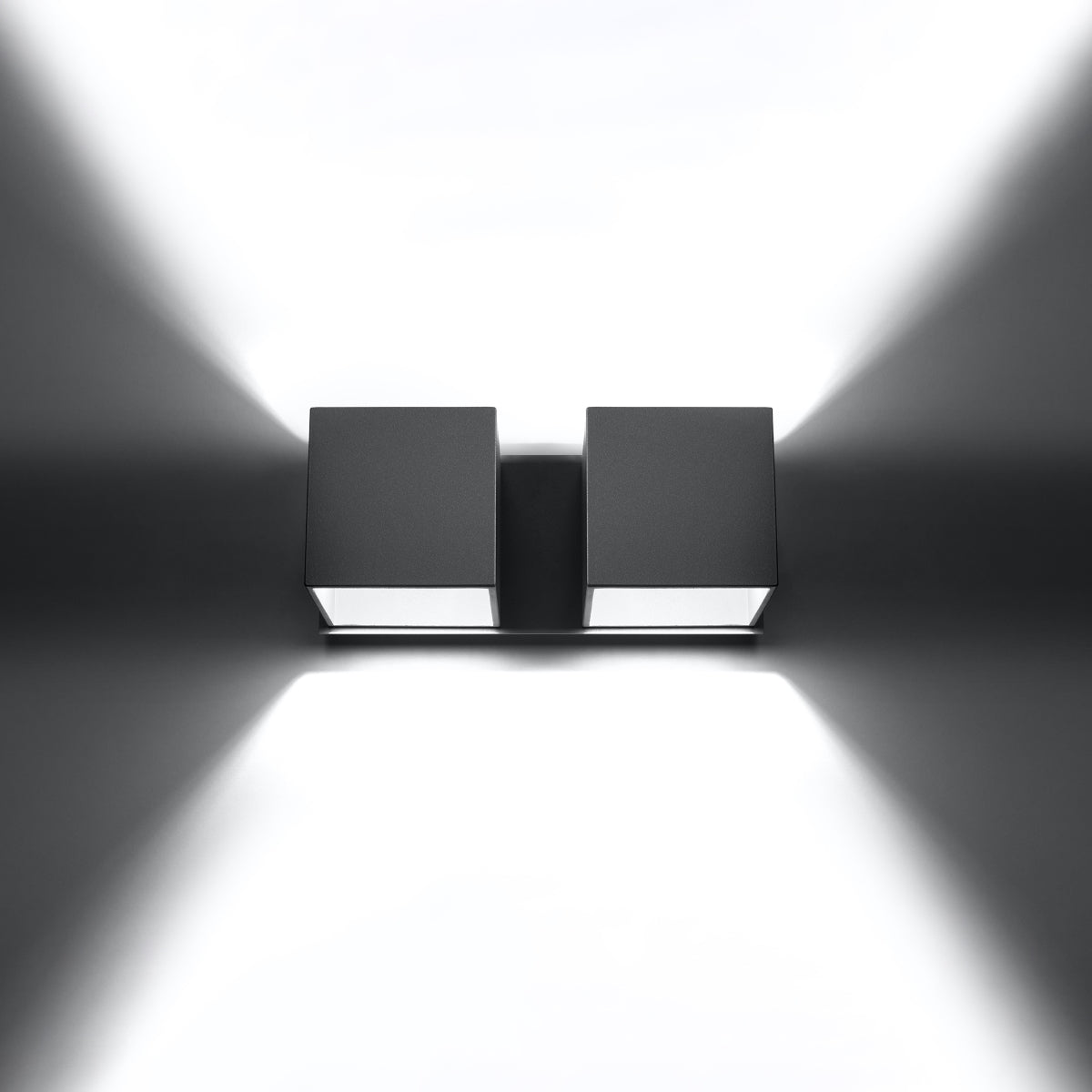Cube LED 2 grey wall light