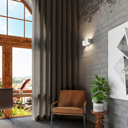 Aplique de pared cilíndrico 2 blanco