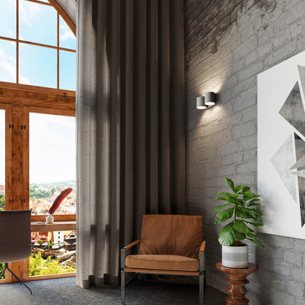 Aplique de pared cilíndrico 2 gris