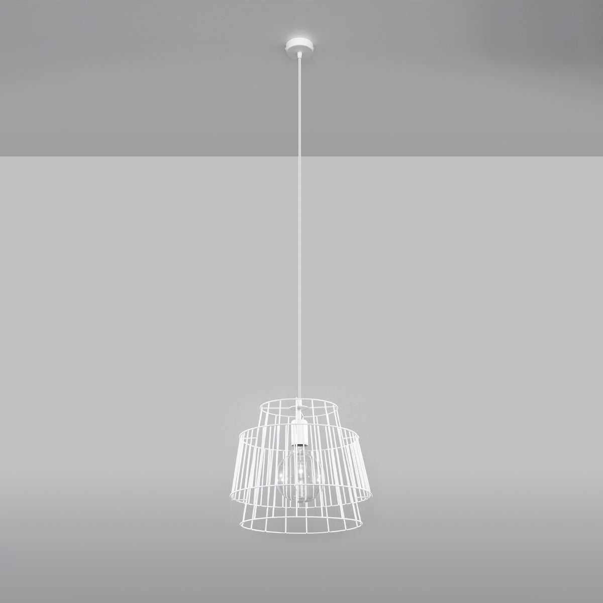 Lampe pendante Cage Moderne blanc
