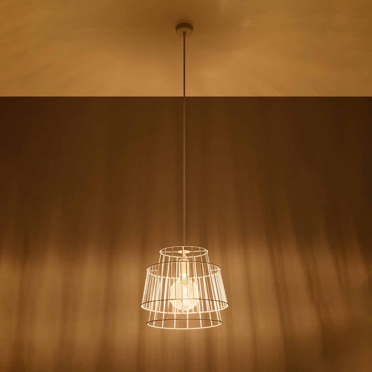 Lampe pendante Cage Moderne blanc