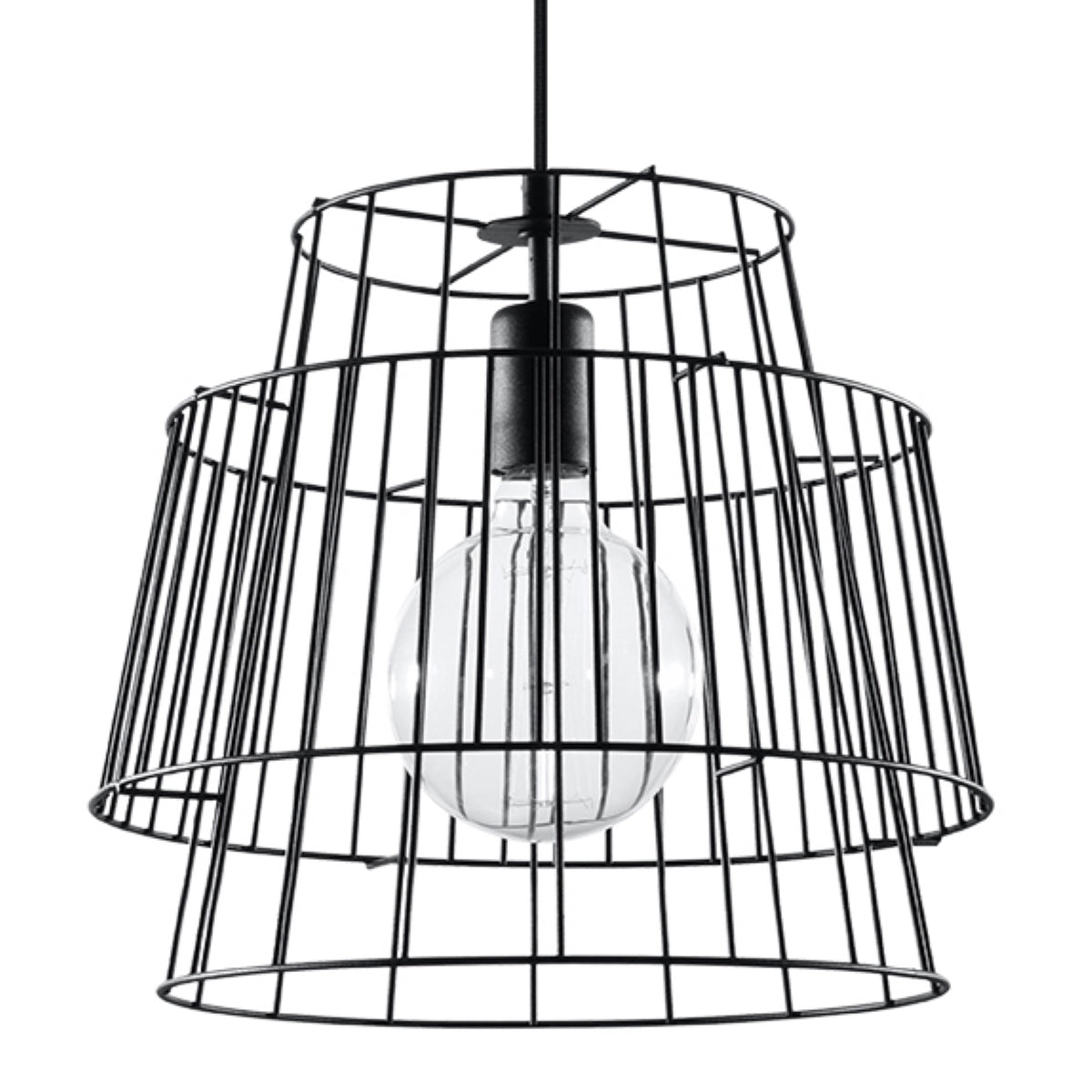 Lampe pendante Cage Moderne noir