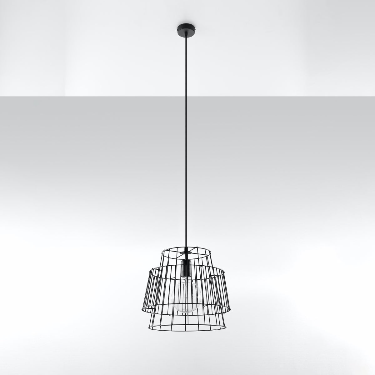 Lampe pendante Cage Moderne noir