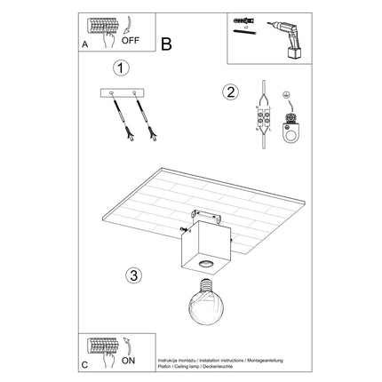 Pure Cube ceiling light in natural wood