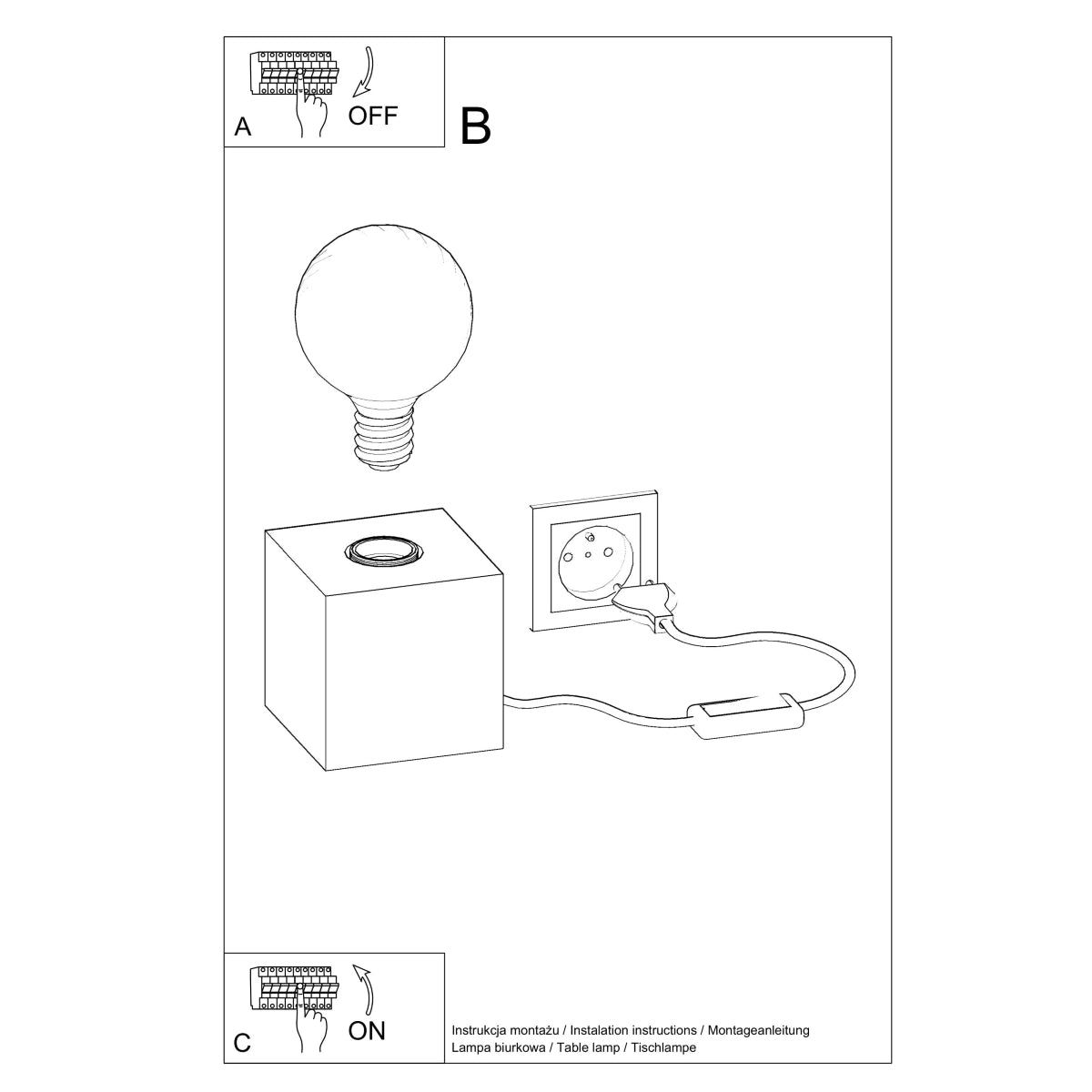 Lampe de table Pure Cube béton