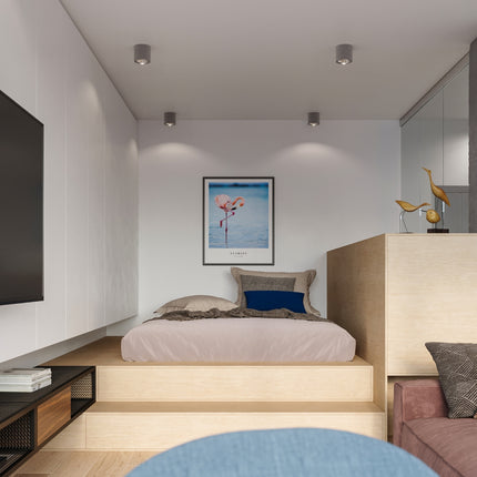 Lámpara de techo circular gris sobria