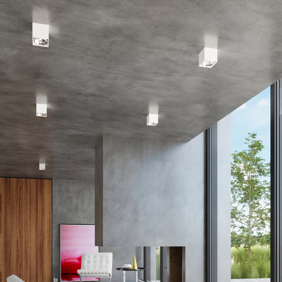 Sobre Square White Ceiling Light