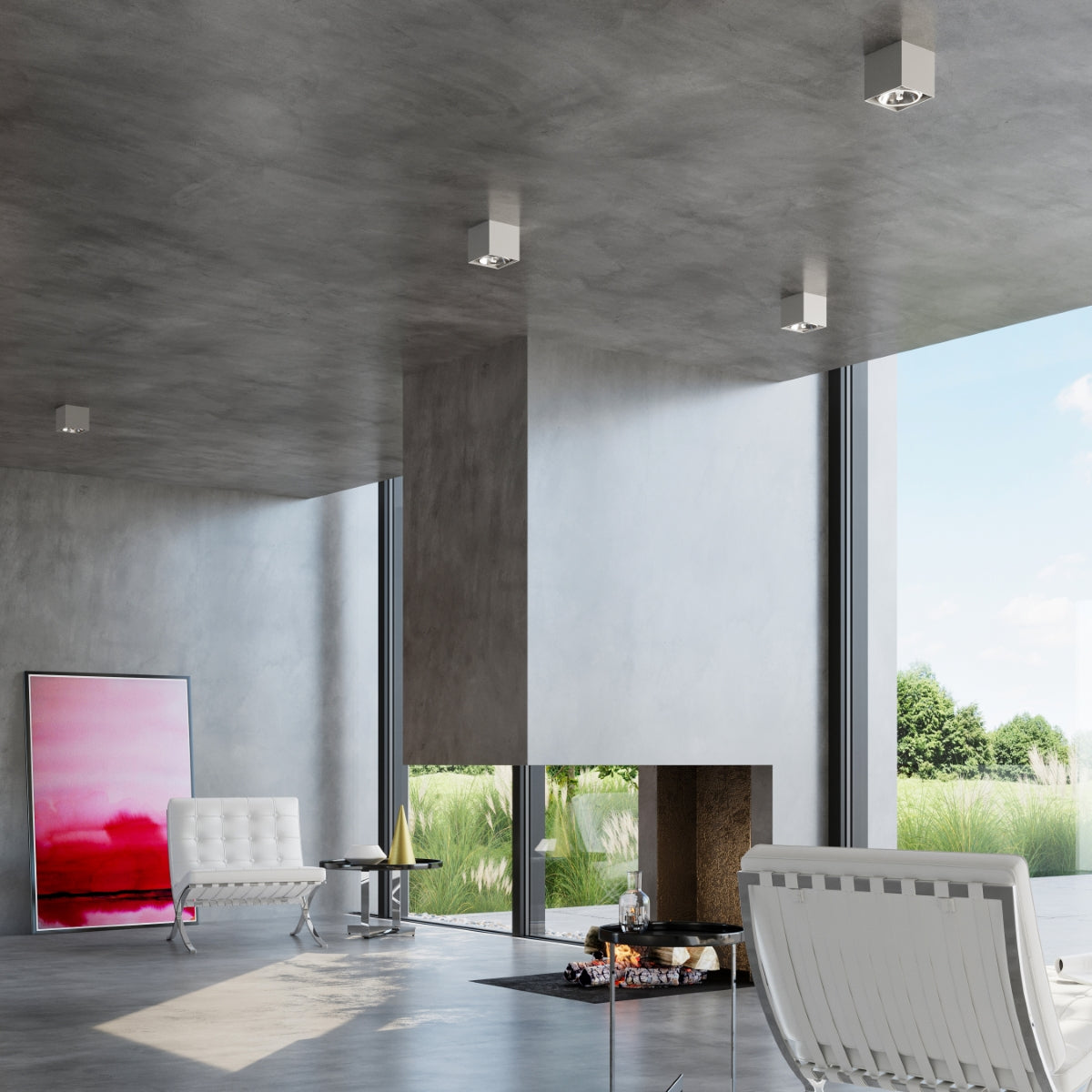 Sobre Square Grey Ceiling Light