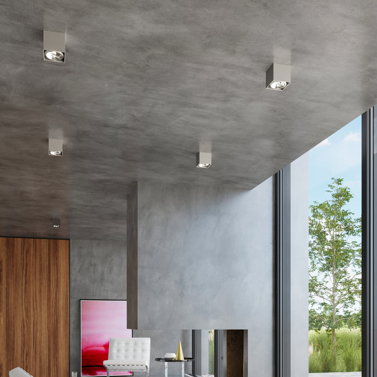 Sobre Square Grey Ceiling Light