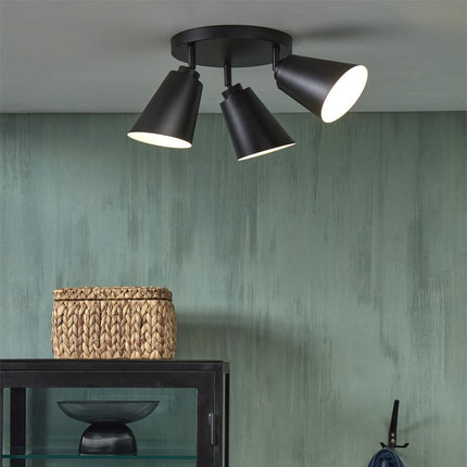 Plafonnier Bremen 3 Abat-Jours Noir