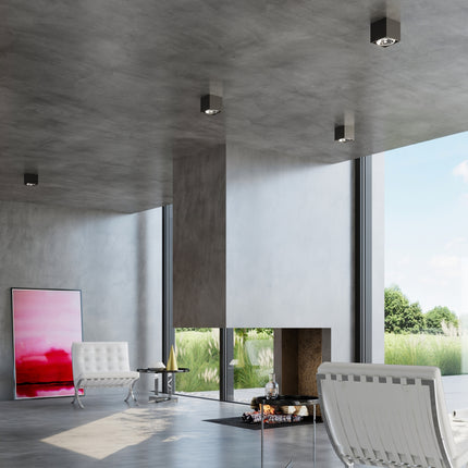 Lámpara de techo cuadrada negra Sobre