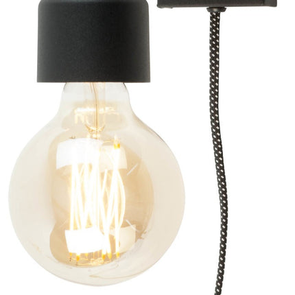 Madrid Wandleuchte aus schwarzem Eisen S