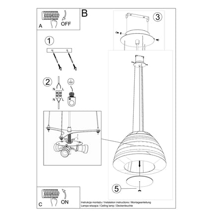 Minimalist Fabric Chandelier 60 white