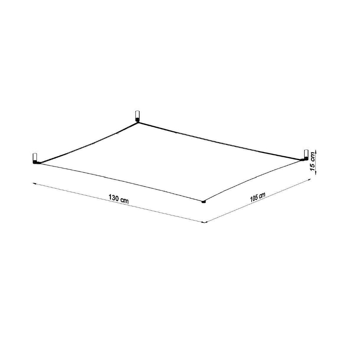 Square Fabric Ceiling Light 3 White