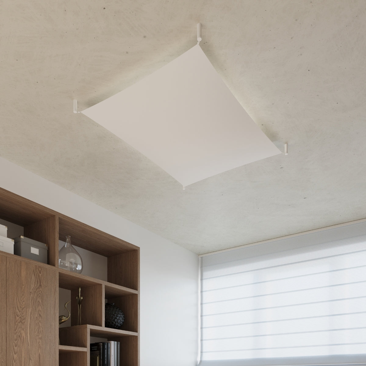 Square Fabric Ceiling Light 3 White