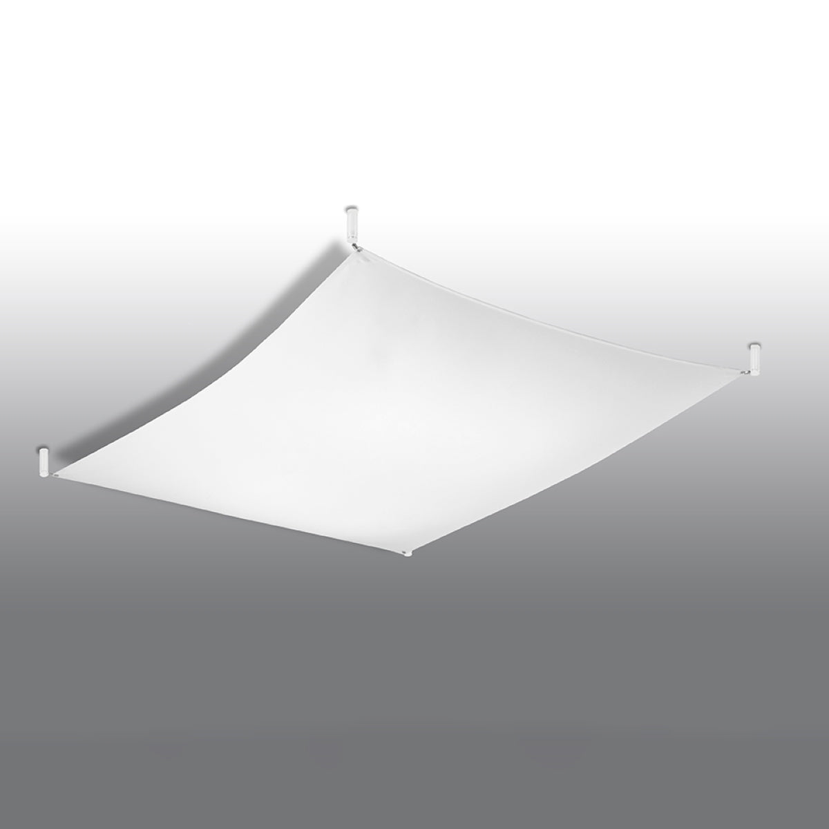 Square Fabric Ceiling Light 3 White