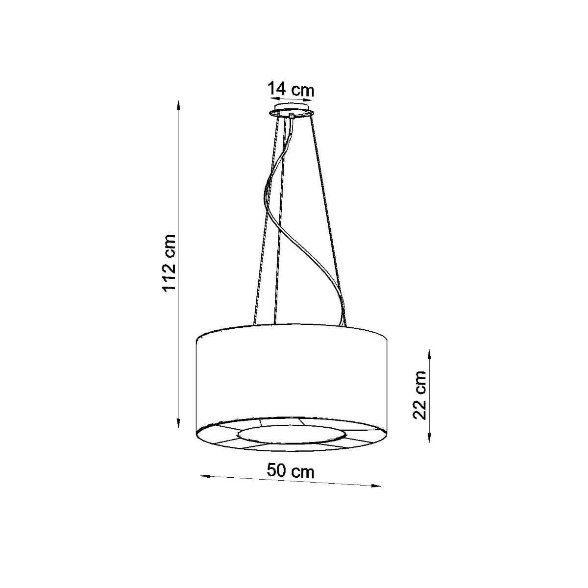 Lustre Saturne 50 noir