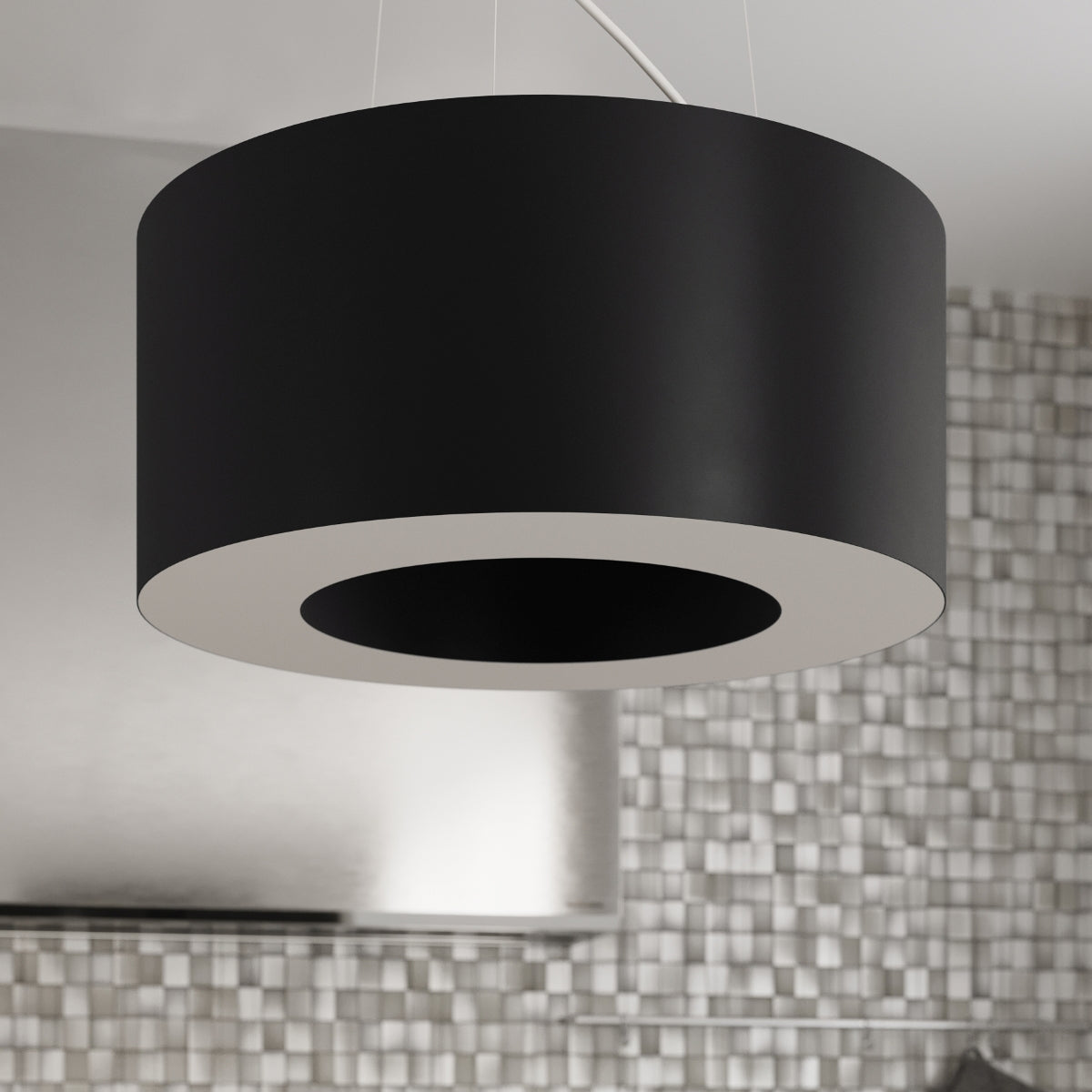 Lustre Saturne Slim 70 noir