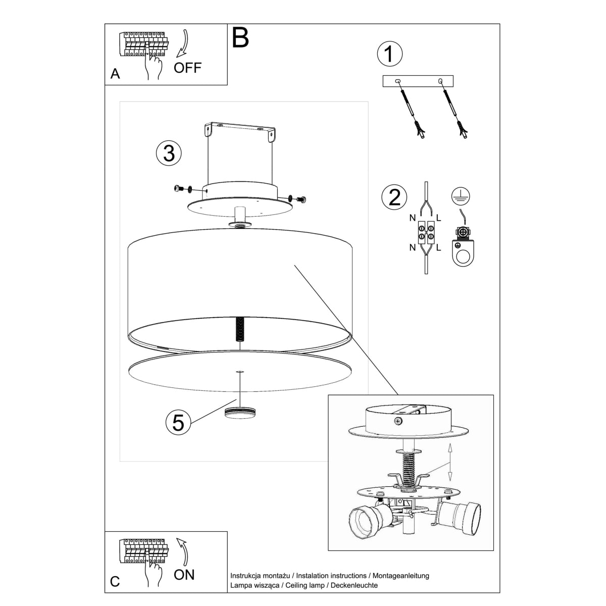 Plafonnier Cercle Plein 30 blanc
