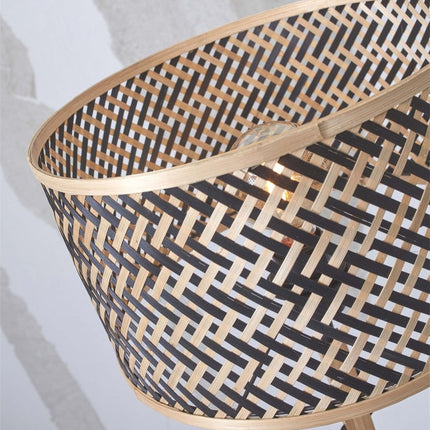 Lampadaire Java Straight Bambou Naturel et Noir 128 cm