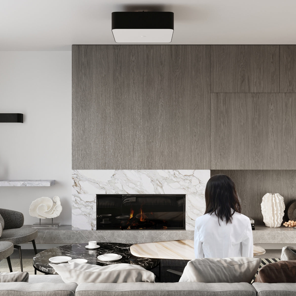 Black Full Square Wall Light
