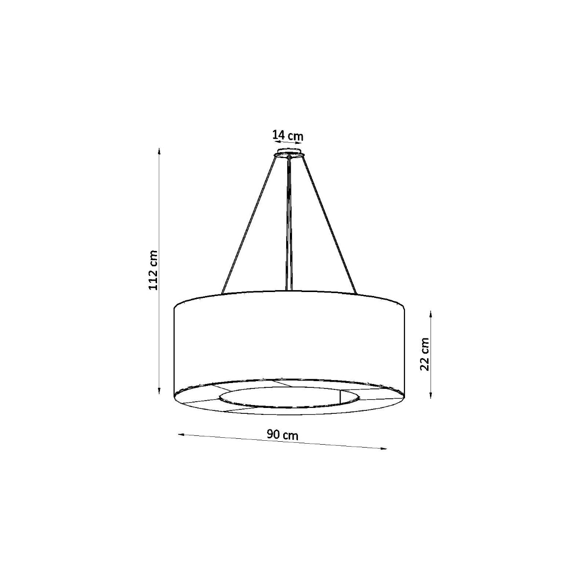 Lustre Saturne 90 noir