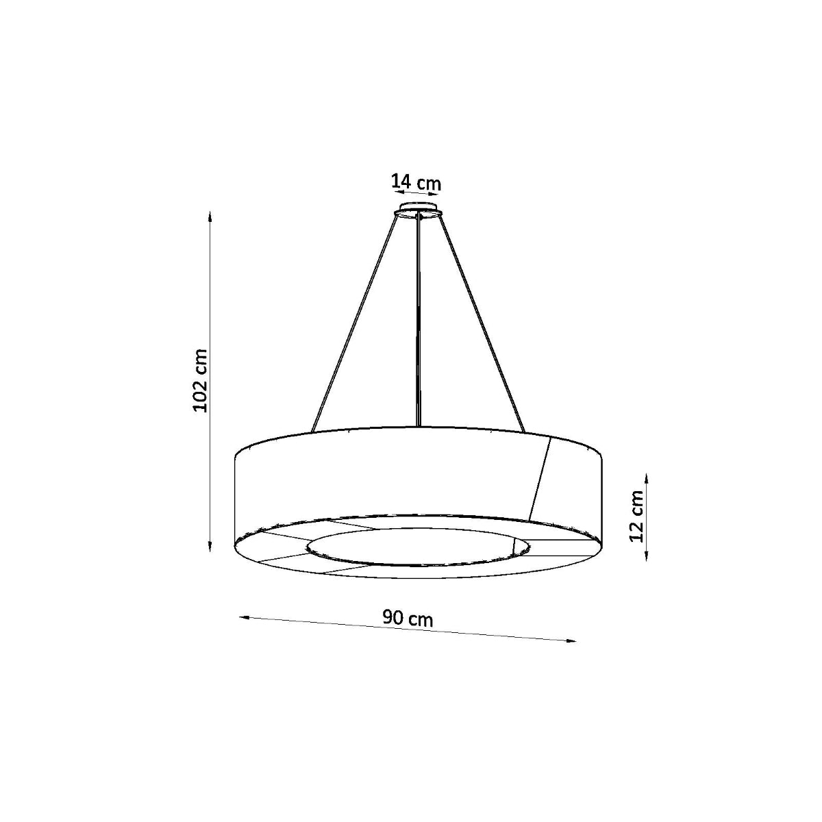 Lustre Saturne Slim 90 blanc