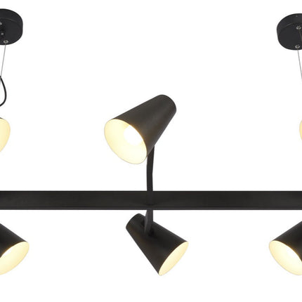 Suspension Biarritz 6 Bras Fer Noir