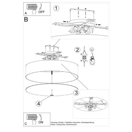 Full Circle 70 black ceiling light